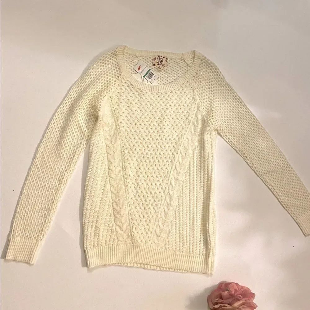 Hippie Rose Lambswool Sweater Cable/ Pullover